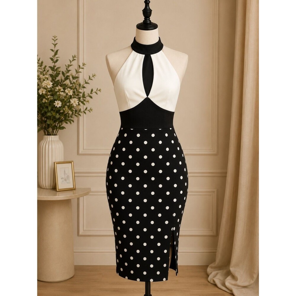 Unbranded Women's Black and White Dress